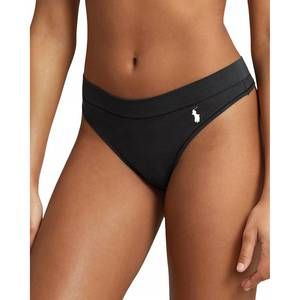NEW POLO RALPH LAUREN club cotton thong panty in onyx